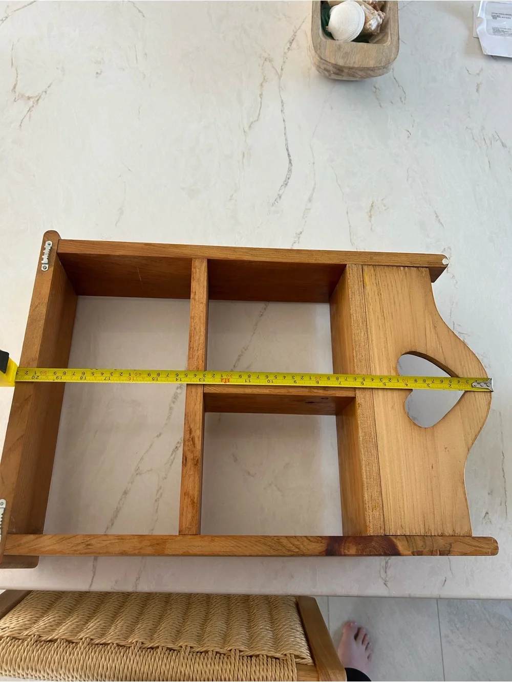 Vintage Wooden Heart Wall Shelf with Peg Hooks Country Cottage Decor